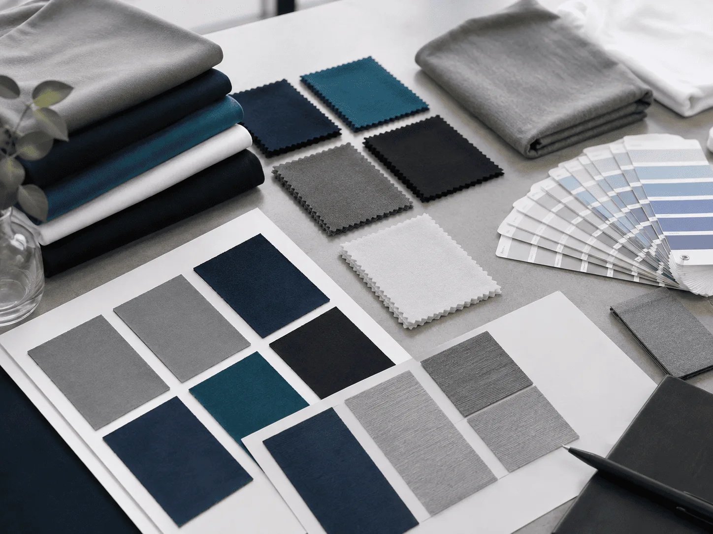 Colour swatches and fabric development for corporate garments